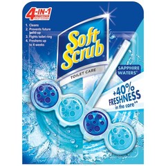 Soft Scrub 4-in-1 Rim Hanger Toilet Bowl Cleaner, 1 Count (Pack of 6), Blue