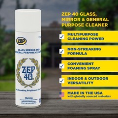 Zep 40 LV Non-Streaking Cleaner Aerosol – 18 oz (Case of 12) 322901
