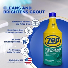 Zep ZU104632 Grout Cleaner and Brightener, 32 Ounce Deep Cleaning Stain Remover