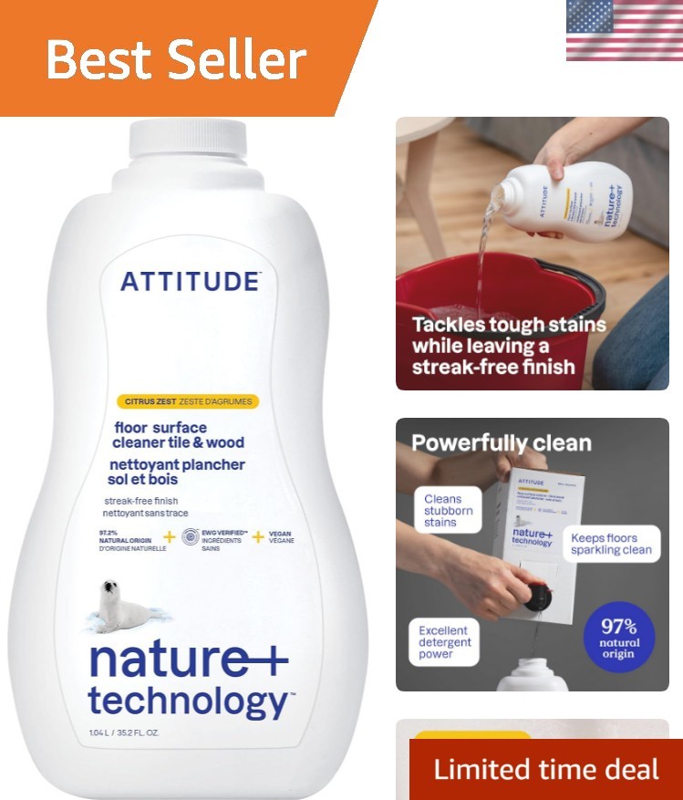 Floor Cleaner, EWG Verified, Streak-Free, & Plant-Based for Tile, Wood & Lam…