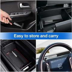 2 Pcs Car Mirror Wiper, 38.6in Handle Car Side Mirror Squeegee, Car Mirror Sq…