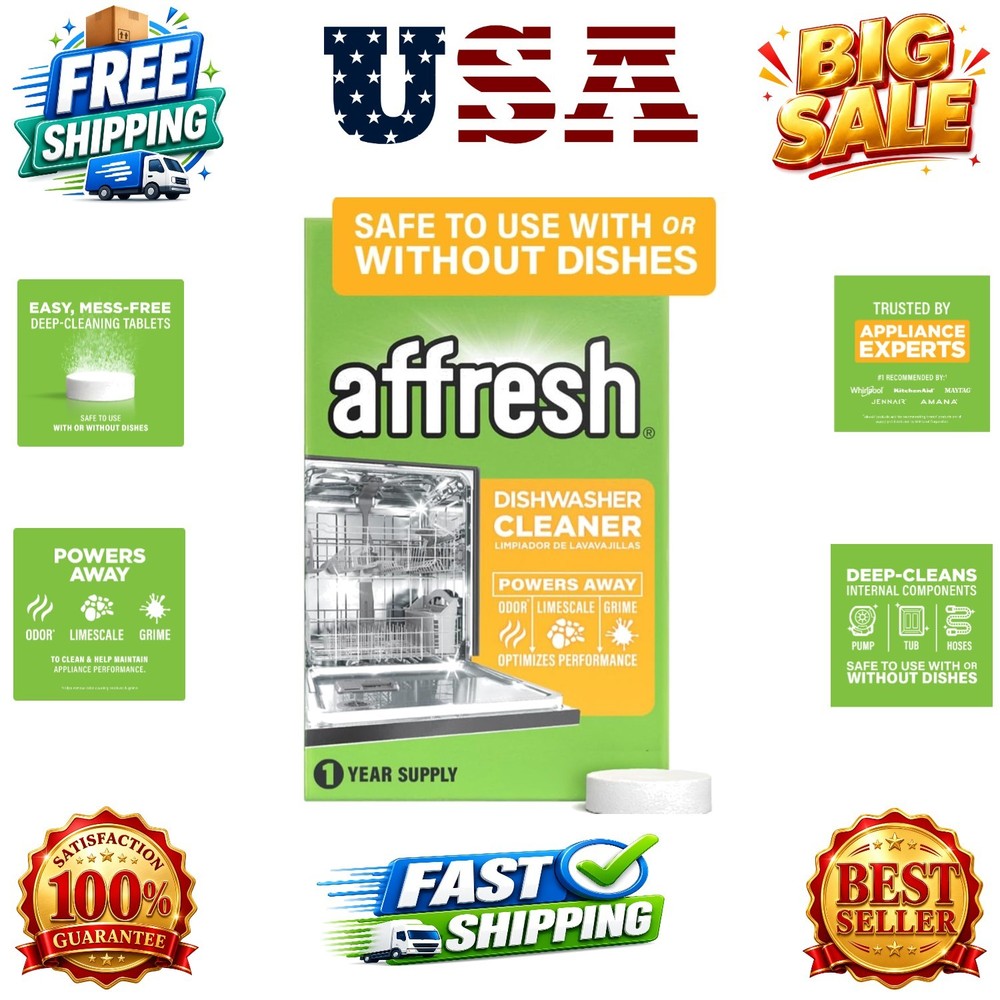 Dishwasher Cleaner, Helps Power Away Odor Causing Bacteria, Limescale, Minera…