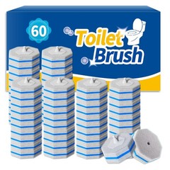 60PCS Disposable Toilet Wand Refills – High-Density Scrubber for Bathroom Cleani