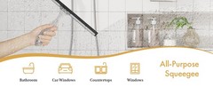 Shower Squeegee for Glass Doors, All-Purpose Squeegee with Suction Hook &