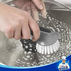 Pot and Pan Cleaning Brush, Dish Brush for Kitchen, Gray, Pack of 2