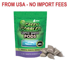 Green Gobbler Septic Tank Enzyme Treatment Packets, 6 Month Supply – Powerful &