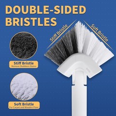 V-Shape Grout Brush with Long 57″ Handle – Perfect for Tiles, Corners, & More