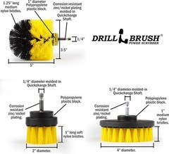 3-Piece Drill Brush Attachment Kit for Deep Clean in Bathrooms & More