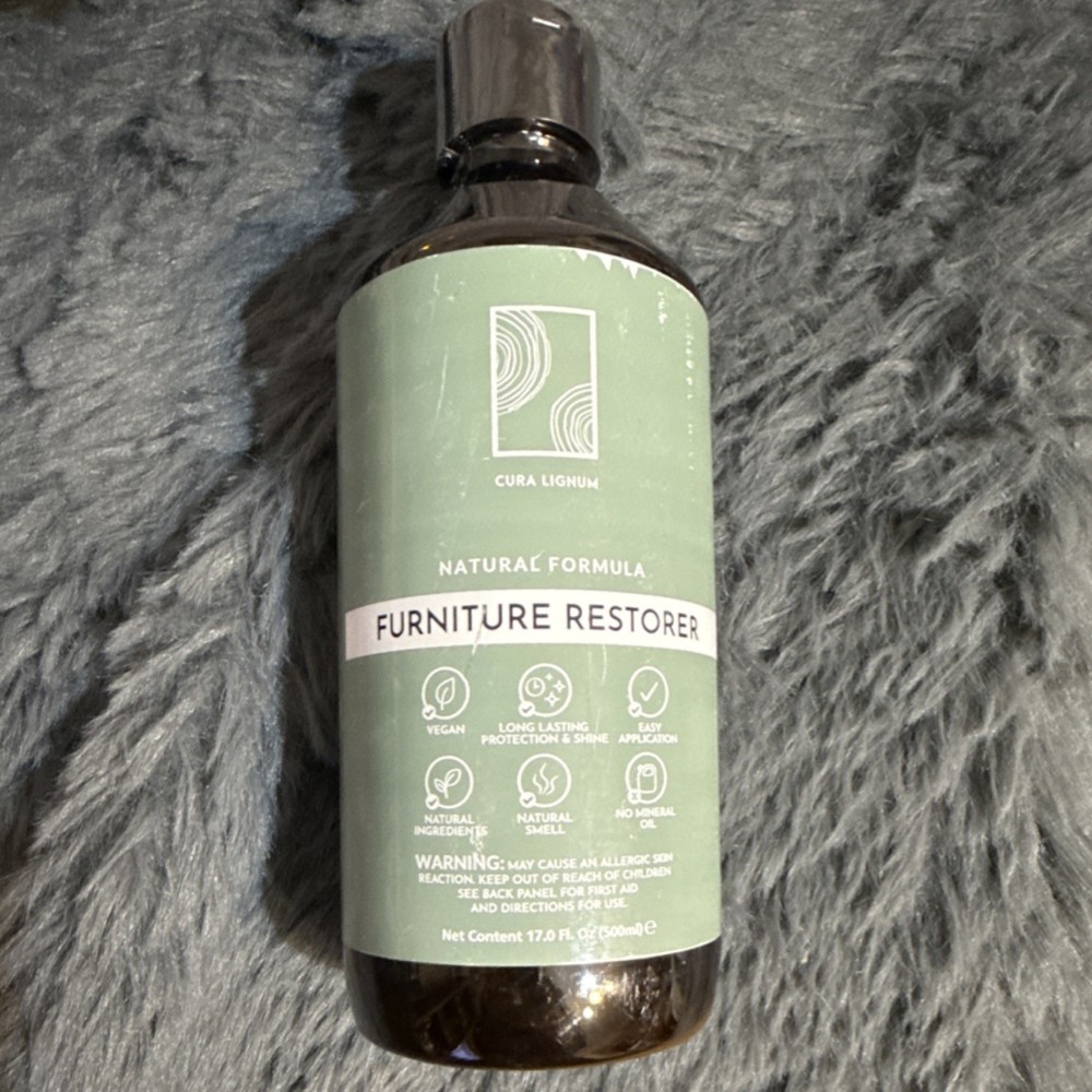 Cura Lignum Furniture Restorer Vegan Natural No Mineral Oil 17 fl oz 500 ml