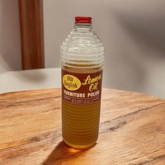Vintage Glass Jar Advertising OLD ENGLISH LEMON OIL FURNITURE POLISH 2/3 product