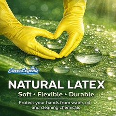 3 Pairs (6 Gloves) – Medium – Yellow Latex Household Cleaning Dishwashing Gloves