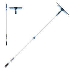 Professional 2in1 Squeegee & Scrubber 14 Window Cleaning Tool & 8 Connect & Cl