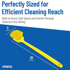 SPARTA 20″ Floater Scrub Brush with Long Handle, Oil-Resistant Polyester Bristle