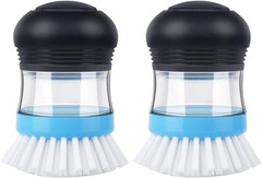 Soap Dispensing Palm Brush, Kitchen Brush for Dish Pot Pan Sink Cleaning, Pack o