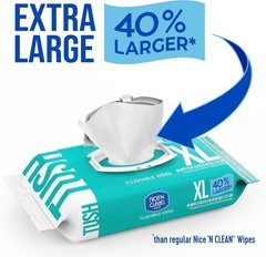 180 Count XL Flushable Wipes – Fragrance-Free & Plant-Based for Sensitive Skin