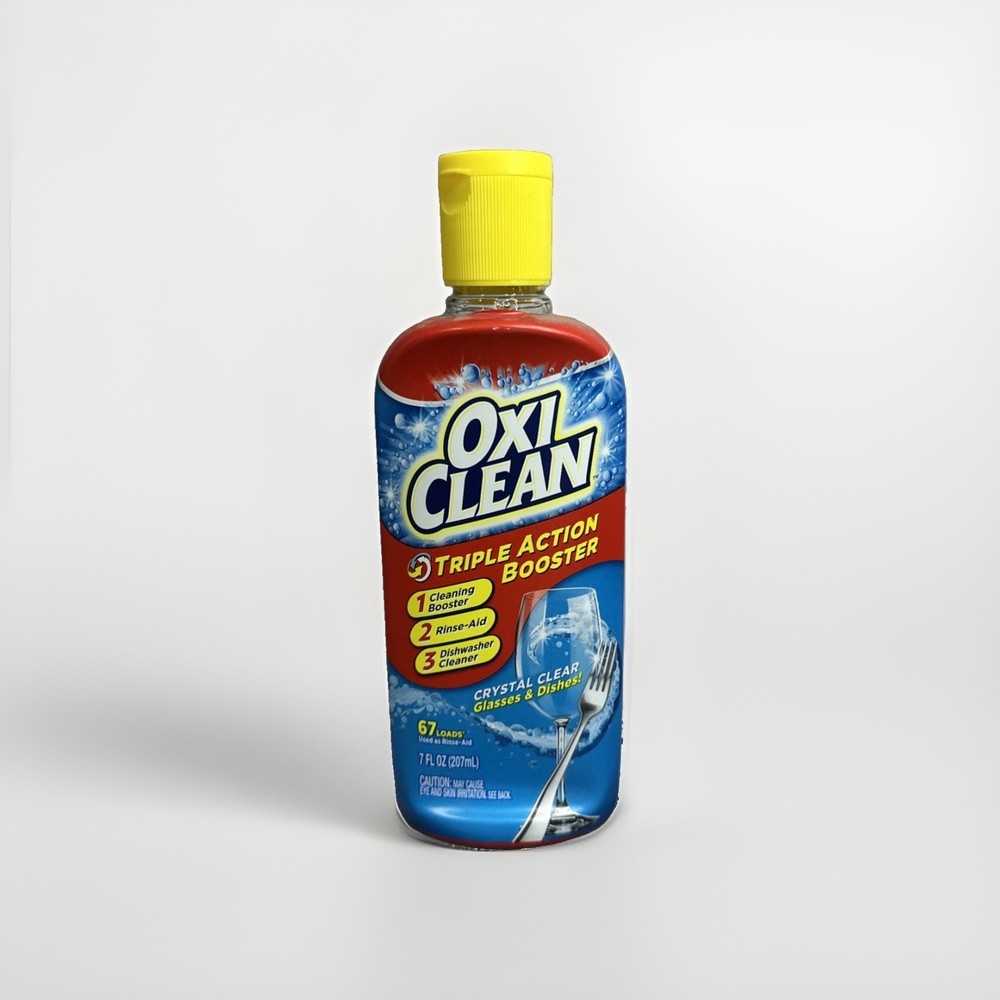 Oxi Clean Triple Action Booster Crystal Clear Glasses & Dishes 67 Loads 7 Fl Oz
