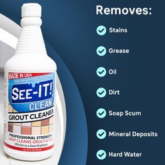 SEE-IT! Grout & Tile Deep Cleaner Brightener & Heavy-Duty Stain Remover Acid-…