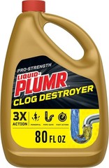 Liquid-Plumr Pro-Strength Clog Destroyer, Liquid Drain Cleaner, 80 Fluid Ounces
