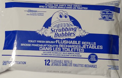 Scrubbing Bubbles 12 Toilet Fresh Brush Flushable Cleaner Refills Citrus Septic