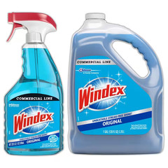 32 Oz. Commercial Line Trigger Bottle Original Glass Cleaner and 128 Oz. Commerc