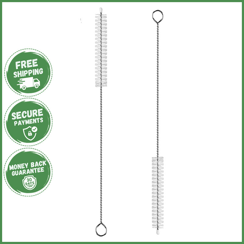 2 PACK EXTRA LONG STRAW CLEANER BRUSHES Soft Reusable Cleaning Drink Bottles