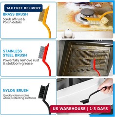 14Pcs Crevice Cleaning Brush Set, V Shape Grout Cleaner Brush for Deep Cleaning