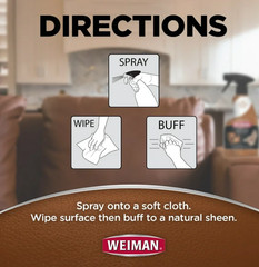 Weiman LEATHER CONDITIONER CLEANER Protect Restore Car Auto Seat Sofa 12oz spray