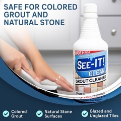 SEE-IT! Grout & Tile Deep Cleaner Brightener & Heavy-Duty Stain Remover Acid-…