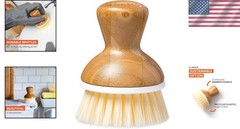 Bubble Up Bamboo Dish Brush – Ergonomic & Non-Toxic Kitchen Scrubber, White