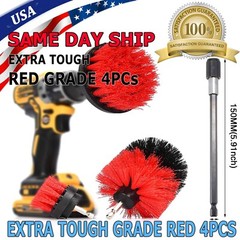 4PCS Drill Brush Set Power Scrubber Drill Attachments Carpet Tile Grout Cleaning
