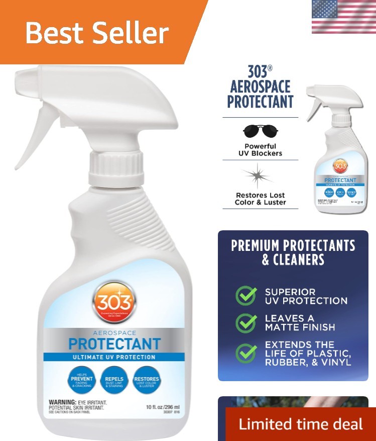 Versatile 303 Protectant Spray – Prevents Fading & Cracking, 10 oz of Protection