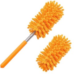Microfiber Duster for Cleaning, Hand Washable Dusters with 2Pcs Replaceable Mic