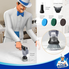 Electric Spin Scrubber for Kitchen and Bathroom Cleaning, Waterproof Rechargeabl