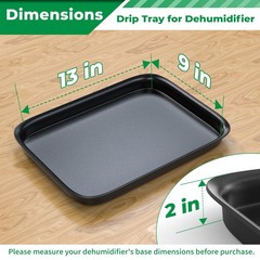 Black Hard Plastic Leak Proof Dehumidifier Floor Drip Pan Tray 13x9x2 Inch