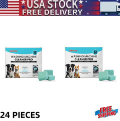 New 24 Pack Deep Washing Machine Cleaner Tablets Eliminate Pet Smell Fur Residue