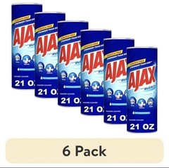 (6 pack) Ajax Powder Cleanser with Bleach, Scratch-Free Formula, 21 oz Bottle