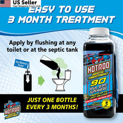 HOTROD 90 Septic Tank Treatment — Lasts Up to 3 Months — Patented, 3 Month