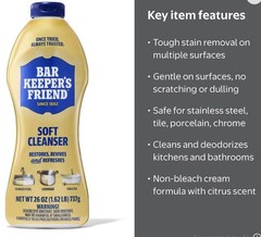 Bar Keepers Friend Soft Cleanser Liquid 26 oz All-Purpose Cleaner Kitchen Bath