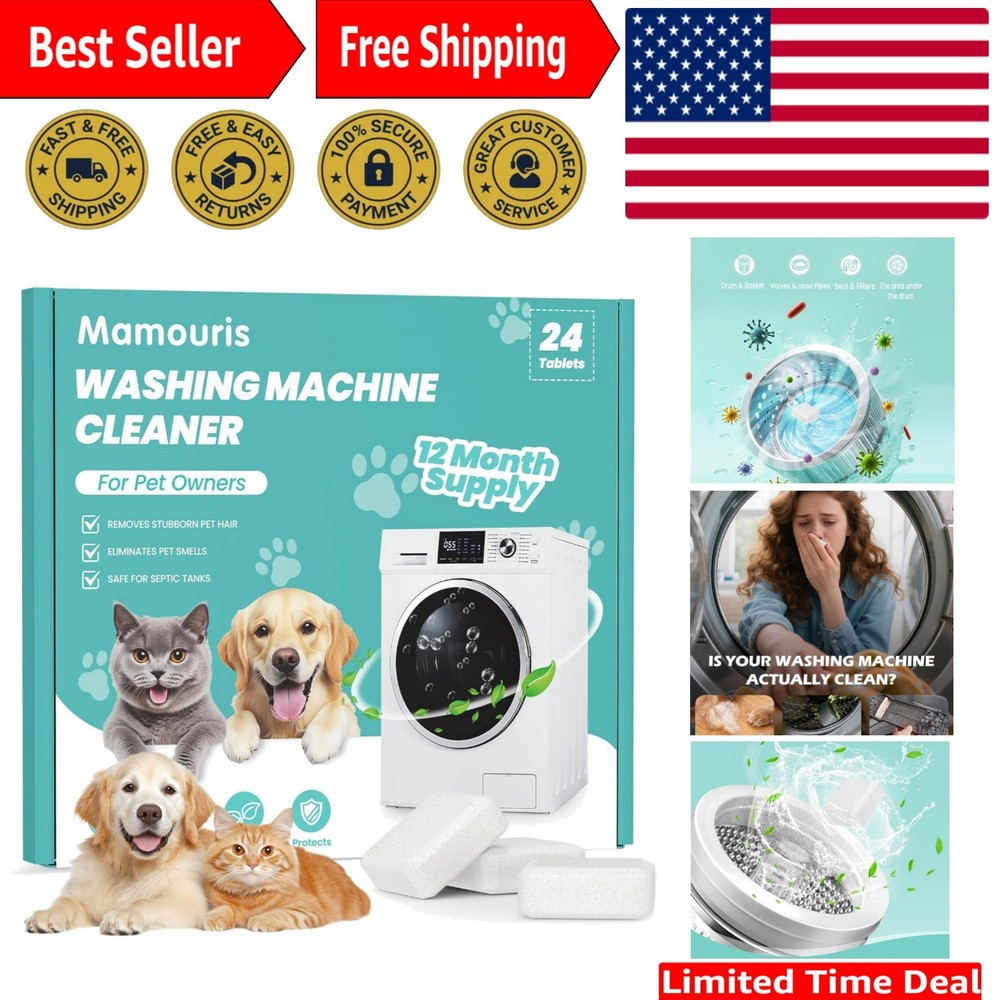 Eco-Friendly 11G Washing Machine Cleaning Tablets – Removes Pet Hair & Odors