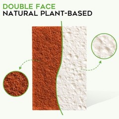 Natural Plant Based Scrub Sponge 12 Pack, Palm Fiber Scrubbing Sponge with Non