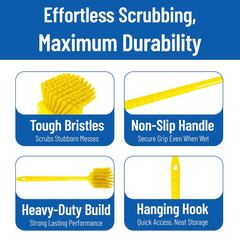 SPARTA 20″ Floater Scrub Brush with Long Handle, Oil-Resistant Polyester Bristle