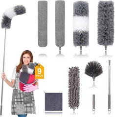 for Cleaning Fan, High Ceiling, Blinds, Furniture, Cars , 9PCS Extendable