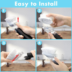 Dish Brush Refill, 4 Pack Dish Brush Replacement Head for OXO Dish Brush, Bru…