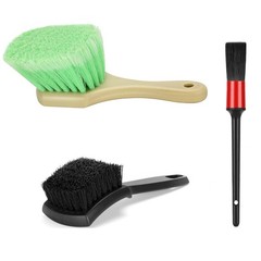 Fitosy Wheel Rim & Tire Brush Set, Soft & Stiff Bristle Wash Cleaning
