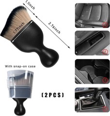 2x Car Interior Dust Brush Soft Scratch Free Auto Detailing Brushes Cleaning US