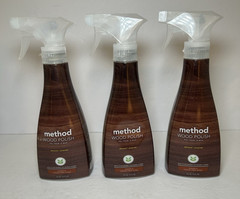 3 Pack – Method Almond Wood Polish Plant Based Spray (14 oz) New