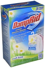 DAMPRID FG83K 14-OUNCE HANGING MOISTURE ABSORBER FRESH SCENT 3-PACK MULTICOLOR