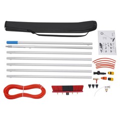 Outdoor Window Clean Water-Fed Rod Set Long Reach Solar Panel Cleaning Brush Kit