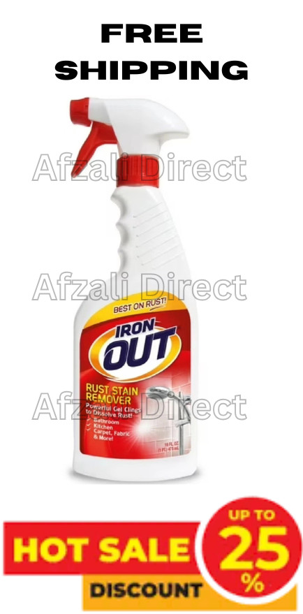 Iron OUT Rust Stain Remover Spray Gel, Remove Rust Stains in Bathrooms, 24 Ounce