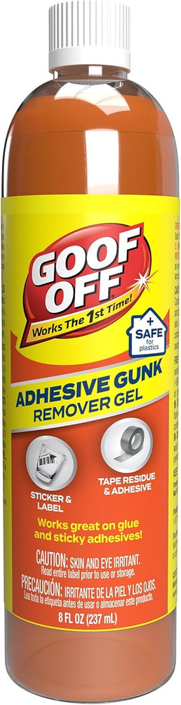 Adhesive Gunk Remover, 8 Fl. Oz., Removes Stickers, Glue, Labels, Tape